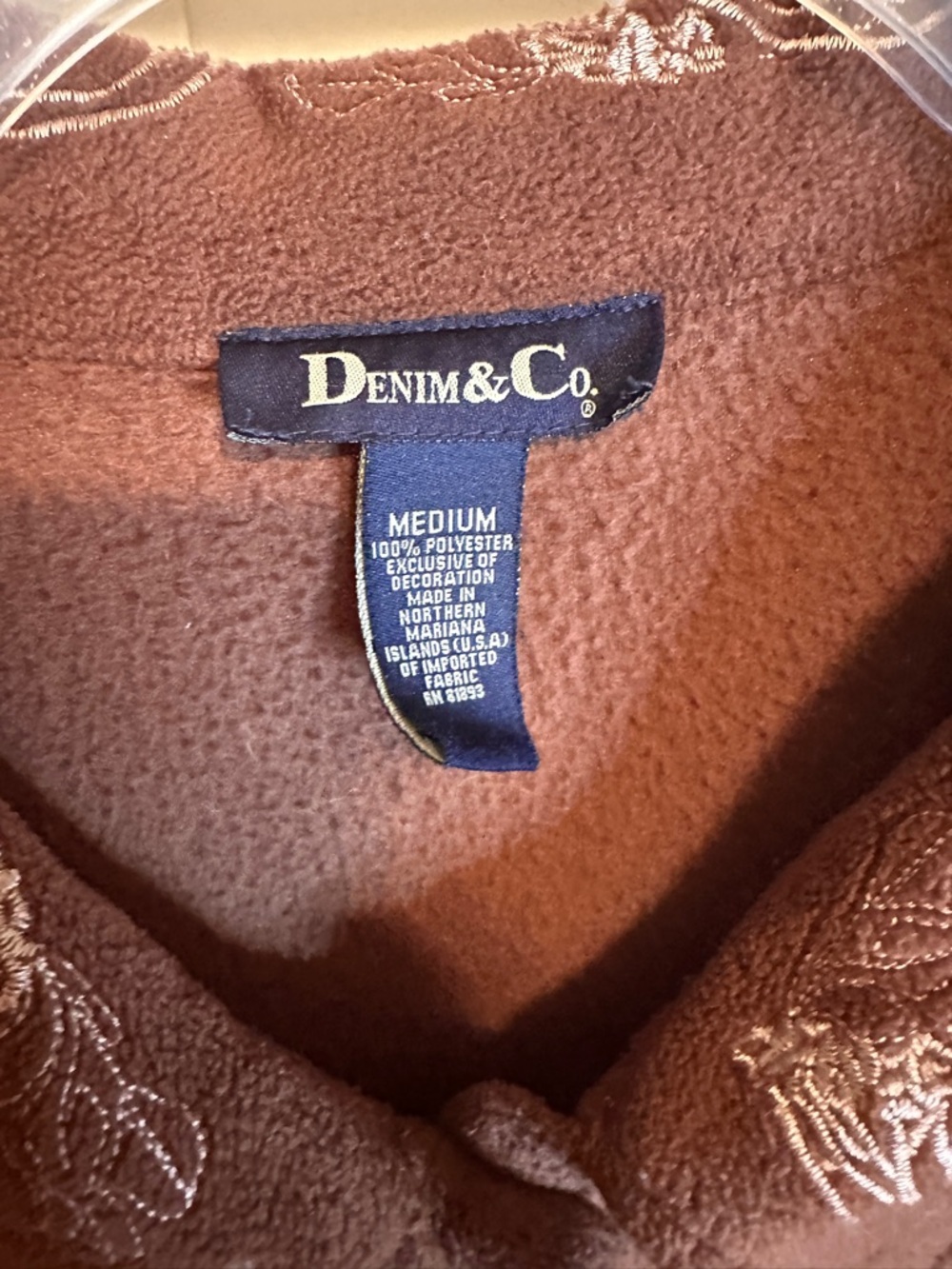 Denim&Co Brown Embroidered Button-Front Cardigan - Picture 4 of 11